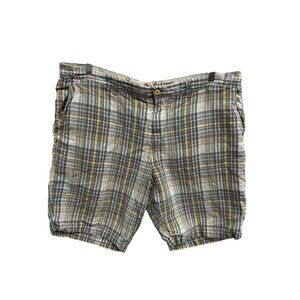 Tommy Bahama Mens Plaid Shorts Size 42 Linen Tencel Blend